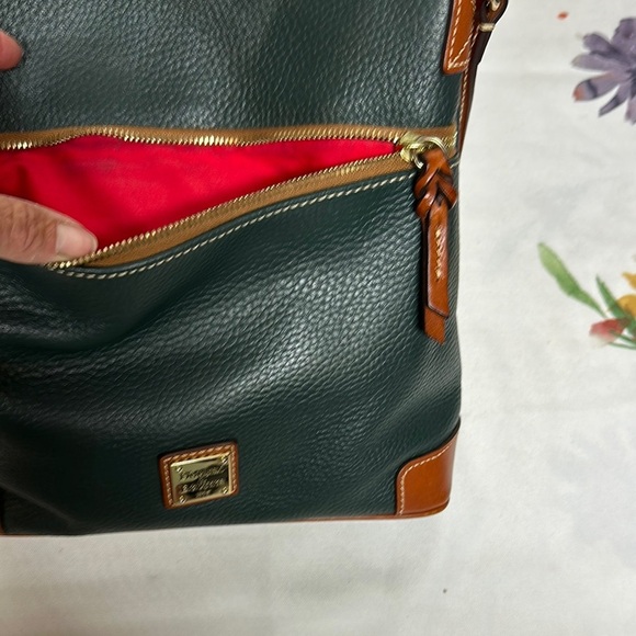 Dooney & Bourke Green and Brown Shoulder Bag with Leather Accents - Picture 11 of 16